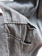 5024 La Bass Leinenhose, schwarz, 2 Taschen, unter Gucklöcher