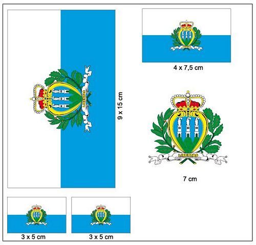 Aufkleber set san - marino, fahne