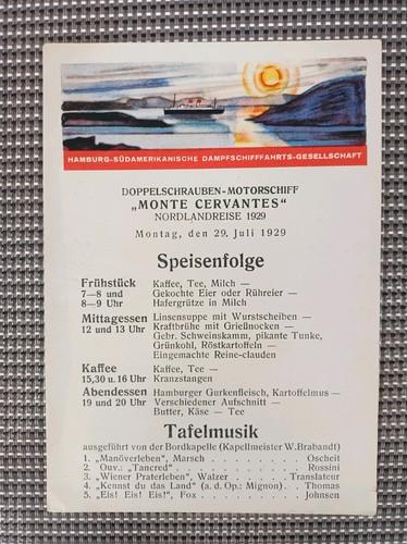 Menükarte motorschiff monte - menükarte,