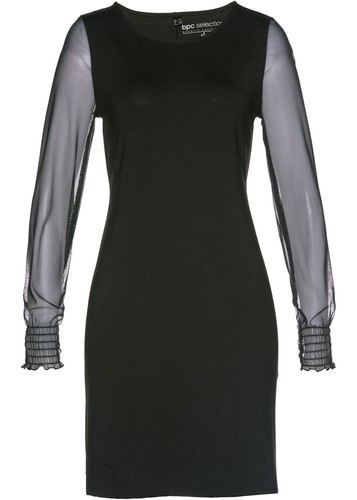 Shirtkleid mit mesh ärmeln - shirtkleid, mesh-Ärmeln