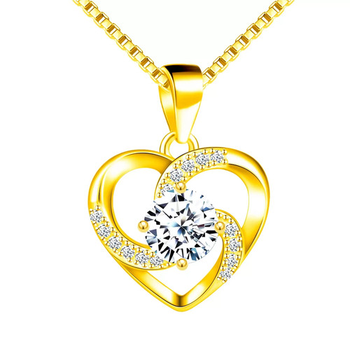 Damen halskette herz - herz, gold