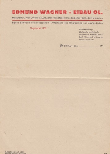 Eibau briefbogen 1947 edmund - eibau,, 1947,