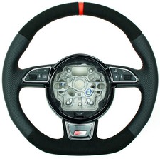 Leder Lenkrad für Audi A6 4G A7 C7 A1 8X A8 D4 neu beziehen abgeflacht 12 Uhr 