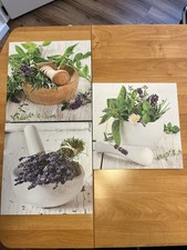 Bilder auf Leinwand Kräuter Küche 3 Stück ca.30x30 cm