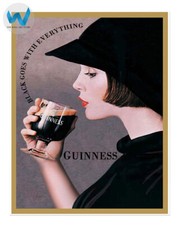 Vintage Guinness Werbeplakat - Stylish Woman Poster - 18x24 oder 24x36