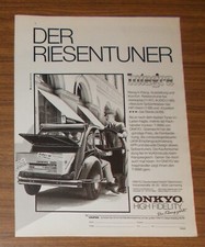 Seltene Werbung ONKYO INTEGRA T-9990 HiFi Tuner Citroen 2CV Ente 1988