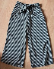 Zara XS Stoffhose Stoffhose Weites Bein Schwarz-weiß Gestreift Sommerhose Sommer