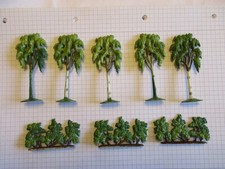 SIKU  -alt-  5 Birken H 7,8 cm und 3 Büsche H 3 cm