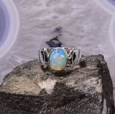Edelopal Ring, 925er Silber