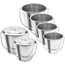 Edelstahleimer Edelstahl Eimer Industrieeimer Garteneimer Garten mit/ohne Deckel