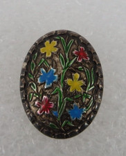 Neugablonz Dieter Knobloch: Trachtenschmuck Brosche Emaille um 1950 (113193)