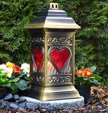 Grablaterne Herz Bronze Grablampe Grableuchte Grabschmuck Grablicht Kerze