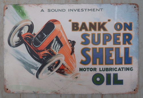 Blechschild shell oil - shell,