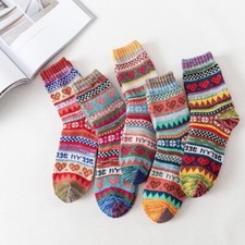 5 Paar Kuschelsocken Nordic Wintersocken - Geschenk Wandern Valentinstag Wandern