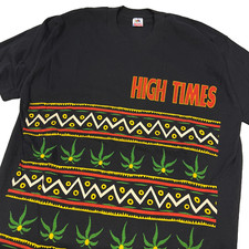 vintage 90s HIGH TIMES MAGAZINE Shirt XL weed marijuana rasta surf rap cannabis