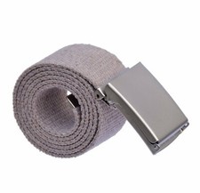 Stoffgürtel Canvas Gürtel 100-150 cm  Klappverschluss Matt Silber  B: 4cm  Sklp 