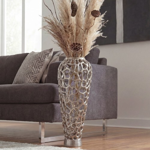 Vase aluminium silber - aluminium, 60cm