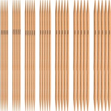 Stricknadeln Bambus Set, 7 Größen, Doppelspitze, 2-5mm, 35 Stück, Handarbeit