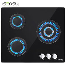 Glas Gaskochfeld Autark 60cm 3 Flammig Einbauherd Glaskeramik Propan / Erdgas