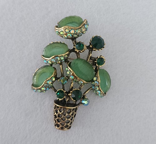 Blumen brosche goldfarben mit - goldfarben,