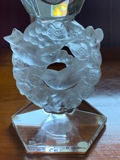 TRANSPARENTE KRISTALL LALIQUE Vase Mesanges Vögel 70er Jahre Art Deco/Jugendstil