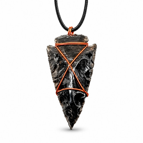 Obsidian pfeilspitze anhänger - obsidian,