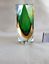 Murano Vase Smaragdgrün Höhe20cm, 70er Jahre Vintage