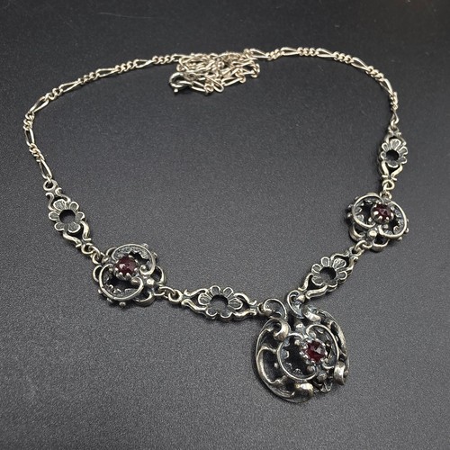 Silber tracht granat - silber, collier