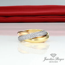 Cartier Ring Trinity Gelbgold Weissgold Rosegold 750 Diamanten Gr 53 Gold