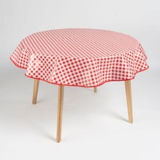 laro Rund 140 cm Wachstuchtischdecke Karo Oktoberfest Rot