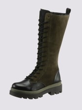 Damen Leder Stiefel grün 36
