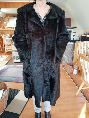 Pelzmantel schwarz gr - ca.,