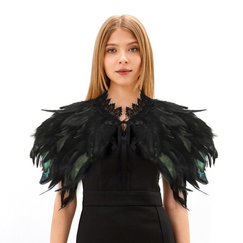 Federkragen schwarz gothic - schwarz,,