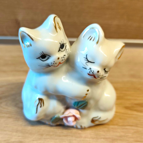 Porzellanfigur katzenpärchen - porzellanfigur,