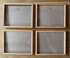 Bilderrahmen 12 x 15cm innen rechteckig 4 Stück helles Holz mit Plexiglas