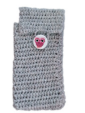 Handytasche grau Glitzer mit