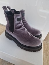 BRUNO CUCINELLI damen Boots Grau Pannesamt Gr 39