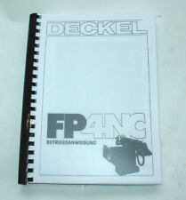 Betriebsanweisung  Deckel Fräsmaschine FP4NC 2284 Steuerung 3301