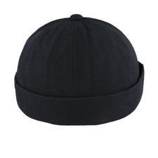 Herren Fischgrät Docker Mütze Retro Krempe Matrose Skullcap Beanie Fischermütze