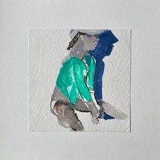 polychrome Kreidezeichnung " Schattenspiel  "