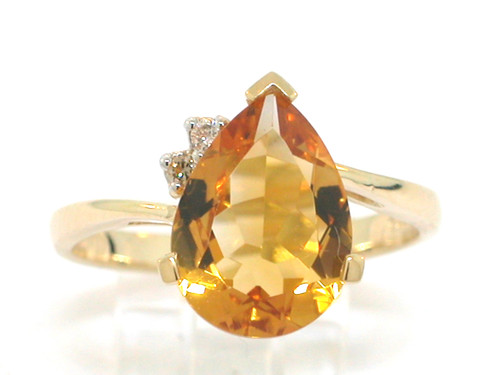 Citrin ring 585 gelbgold 14kt - citrin,