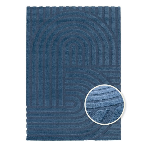 Teppich kurzflor cosmo blau - cosmo, 3d