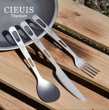 Titan Camping Besteck Set Outdoor Messer Löffel Gabel, Bushcraft, Camping