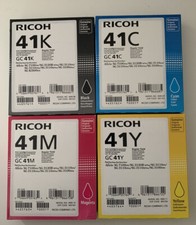 4x original ricoh gc-41K gc 41K gc-41 gc 41C gc-41m gc 41M gc-41y gc 41y gc41 