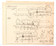 Bundesbahn -Kursbuch -Frostschutzmaßnahmen an Dampflokomotiven BR 55/56 von 1954