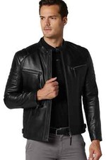 Herren Schwarze Lederjacke