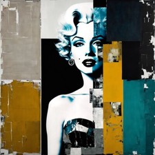 Marilyn Monroe Collage Urban Pop Art  100x100 Acrylglas/Gallery Print/Street Art