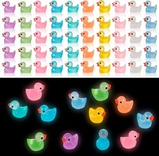Bestomrogh Mini Enten 100 Stück,Harz Mini Enten Leuchtend Wichtel Zubehör,Mini