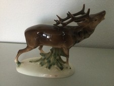 Hirsch Porzellan DDR Vintage Höhe ca. 15cm Länge ca. 20 cm Manufaktur mit Fehler