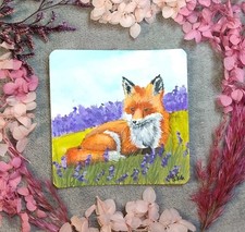 Mini Fuchs Aquarell Bild Original, Miniatur Kunst, Bild, Gemälde, Fuchs Malerei